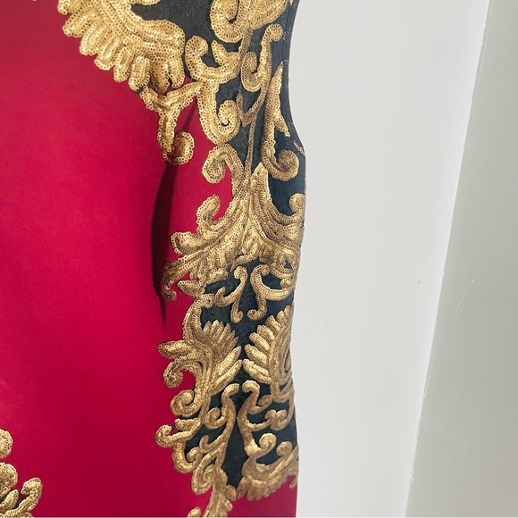 NEW Tadashi Shoji Milana Sequin Embroidered Neoprene Sheath Dress Cocktail Party - Picture 6 of 10